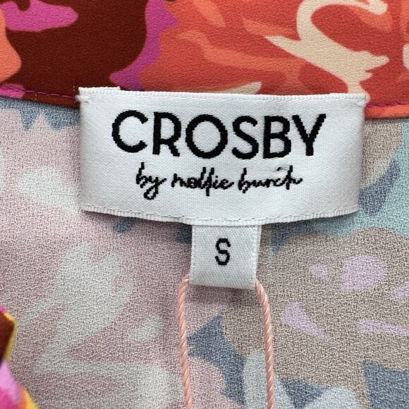 Crosby by Mollie Burch Renny Top Floral Forest Size S Pink Colorful Preppy Glam - Picture 7 of 14